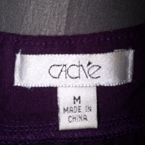 Cache medium sleeveless Y2K sequin top v-neck purple blouse - Picture 3 of 4